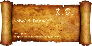 Kobold Dezső névjegykártya