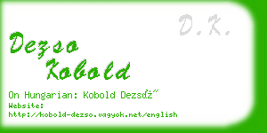 dezso kobold business card